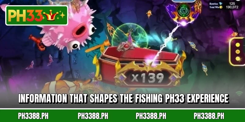 Information that shapes the Fishing PH33 experience