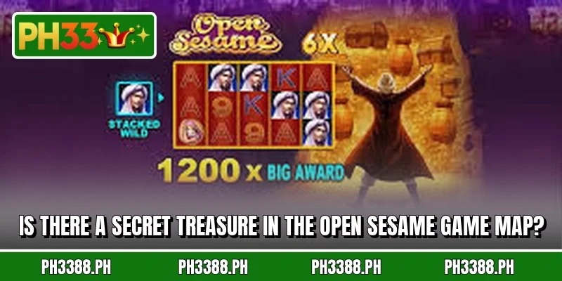 Is there a secret treasure in the Open Sesame game map?