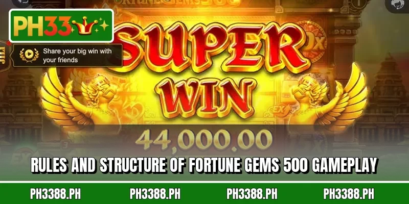 Rules and structure of Fortune Gems 500 gameplay